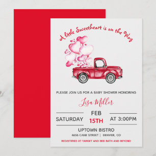 Invitación Una pequeña Fiesta de Baby Shower de Sweetheart en