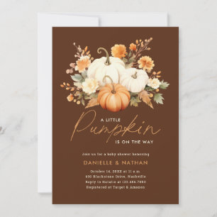 Invitación Una pequeña fiesta de baby shower floral de otoño