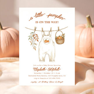 Invitación Una pequeña fiesta de bebé de calabaza neutra en c