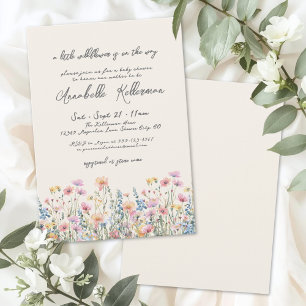 Invitación Una pequeña fiesta de bebé de florecilla silvestre