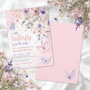 Invitación Una pequeña fiesta de bebé de flores silvestres de