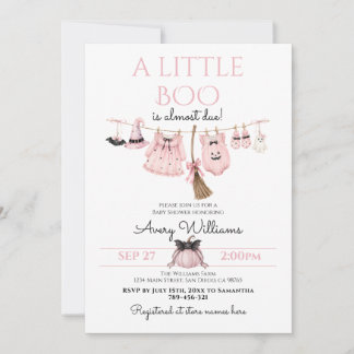 Invitación Una pequeña fiesta de bebé de Halloween de color r
