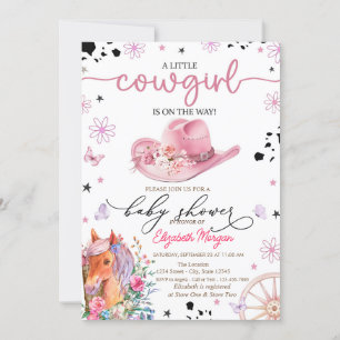 Invitación Una pequeña fiesta de bebé de vaquera pony
