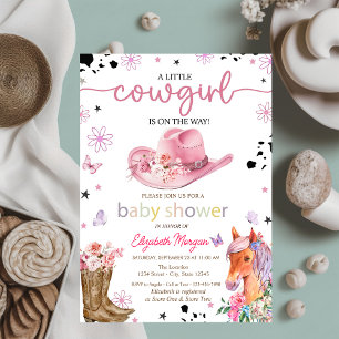 Invitación Una pequeña fiesta de bebé para vaquera