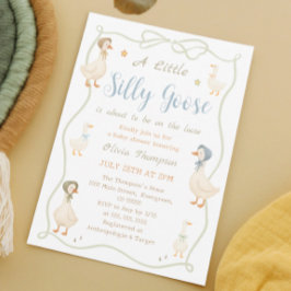Invitación Una pequeña fiesta de bebé Silly Goose