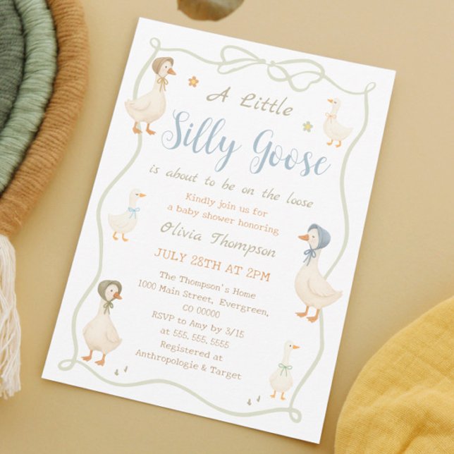 Invitación Una pequeña fiesta de bebé Silly Goose (Subido por el creador)