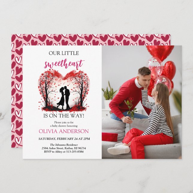 Invitación Una pequeña fiesta de San Valentín con dulzura  (Anverso / Reverso)