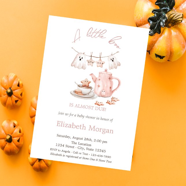 Invitación Una pequeña fiesta de té de Halloween con fantasma (Subido por el creador)