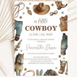 Invitación Una pequeña fiesta de vaquero para el bebé