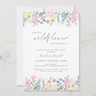 Invitación Una Pequeña Flor Silvestre Camina A Baby Shower