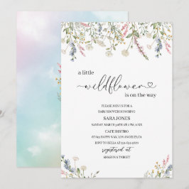 Invitación Una pequeña flor silvestre está en camino acuarela