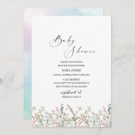 Invitación Una pequeña flor silvestre está en camino acuarela