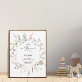 Invitación Una pequeña flor silvestre está en camino acuarela