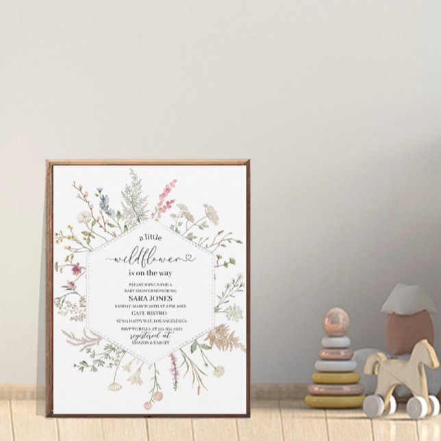 Invitación Una pequeña flor silvestre está en camino acuarela (Subido por el creador)