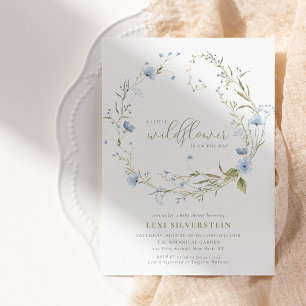 Invitación Una pequeña flor silvestre verde boho niña