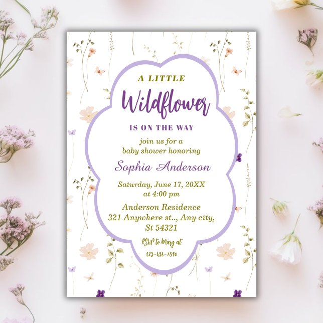 Invitación Una pequeña lluvia de flores para bebé (Subido por el creador)