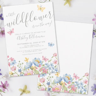 Invitación Una pequeña lluvia de flores para bebé