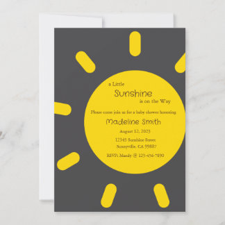 Invitación Una pequeña luz de sol está en camino Invitación,