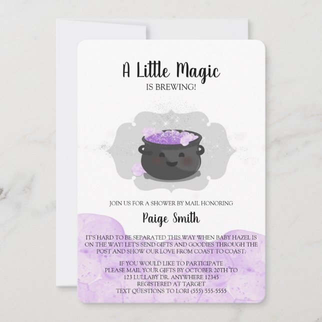 Invitación Una pequeña magia está preparando Baby Shower por  (Anverso)