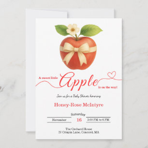 Invitación Una pequeña manzana está en camino Baby Shower d