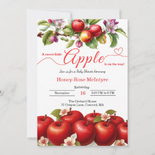 Invitación Una pequeña manzana está en camino Baby Shower d