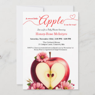 Invitación Una pequeña manzana está en camino Baby Shower d