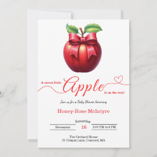 Invitación Una pequeña manzana está en camino Baby Shower d