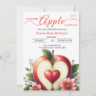Invitación Una pequeña manzana está en camino Baby Shower d