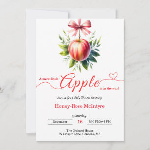 Invitación Una pequeña manzana está en camino Baby Shower d