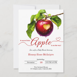 Invitación Una pequeña manzana está en camino Baby Shower d
