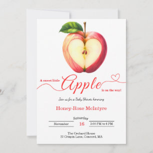 Invitación Una pequeña manzana está en camino Baby Shower d