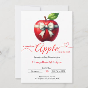 Invitación Una pequeña manzana está en camino   Baby Shower d