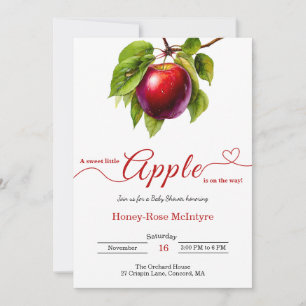 Invitación Una pequeña manzana está en camino   Baby Shower d