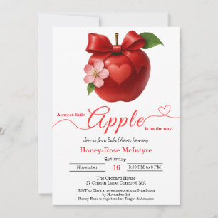 Invitación Una pequeña manzana está en camino Baby Shower d
