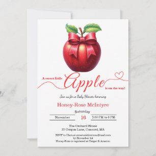 Invitación Una pequeña manzana está en camino Baby Shower d