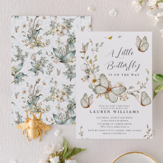 Invitación Una pequeña mariposa está en camino Baby Shower