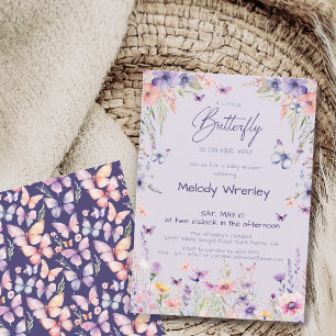 Invitación Una pequeña mariposa está en camino Baby Shower