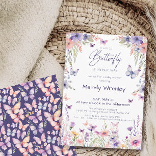 Invitación Una pequeña mariposa está en camino Baby Shower