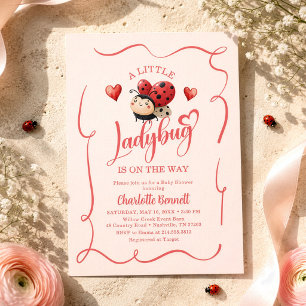 Invitación Una pequeña mariquita está en camino Fiesta de Bab