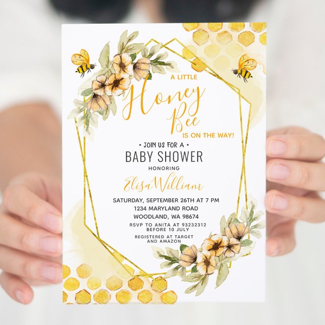 Invitación Una pequeña miel está en camino a Baby Shower (Subido por el creador)