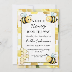 Invitación una pequeña miel está en camino a la ducha de bebé