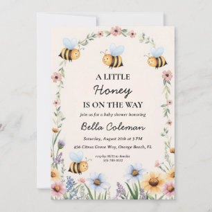 Invitación una pequeña miel está en camino a la ducha de bebé