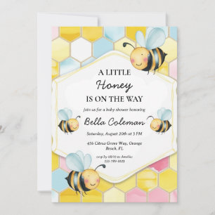 Invitación una pequeña miel está en camino a la ducha de bebé