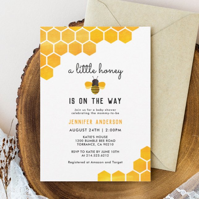 Invitación Una Pequeña Miel Está En Camino De Abeja Baby Show (Subido por el creador)