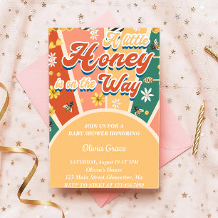Invitación Una Pequeña Miel Está En Camino De Baby Shower