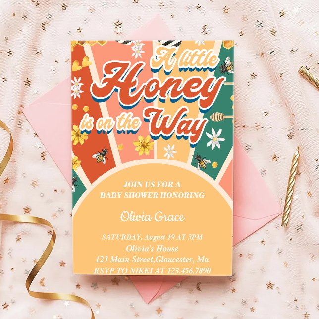 Invitación Una Pequeña Miel Está En Camino De Baby Shower (Subido por el creador)