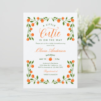 Invitación Una pequeña naranja adorable Citrus Baby Shower