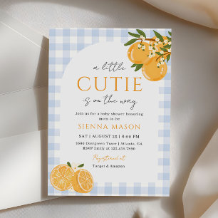 Invitación Una pequeña naranja adorable de cuadros bebé Citru