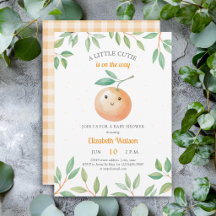 Una pequeña naranja adorable de cuadros bebé showe