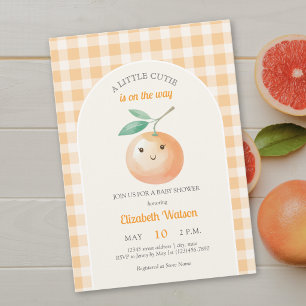 Invitación Una pequeña naranja adorable de cuadros bebé showe
